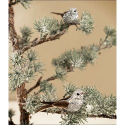 Deko slv farvet fugl med clips